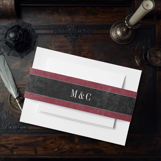 Gothic Black Raven Wine Darkly Ever After Wedding Uitnodigingen Wikkel