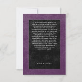 Gothic Black Raven Zwart Roos Paarse foto bruiloft Bedankkaart (Achterkant)