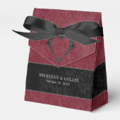 Gothic Black Raven & Zwarte Rozen Wijnbruiloft Bedankdoosjes (Voorkant Zijde)