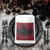 Gothic Black Raven & Zwarte Rozen Wijnbruiloft Bedankzakje