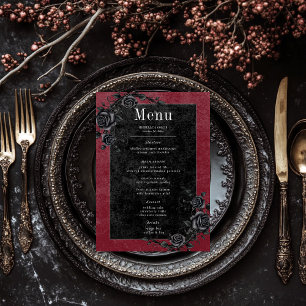 Gothic Black Raven & Zwarte Rozen Wijnbruiloft Menu