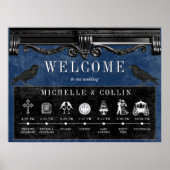 Gothic Black Ravens en Blue Order of Events Poster (Voorkant)