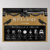 Gothic Black Ravens en Gold Order of Events Poster (Voorkant)