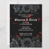 Gothic Black Red Grunge Textured Black Rozen Kaart (Voorkant)