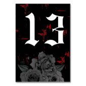 Gothic Black Red Grunge Textured | Zwarte Rozen Kaart (Achterkant)