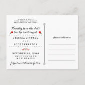 Gothic Black & Red Roses LOVE Foto Opslaan Datum Aankondigingskaart (Achterkant)