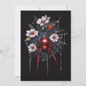 Gothic Black & Red Spider Bloemen Web Handfasting Kaart (Achterkant)