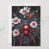 Gothic Black & Red Spider Bloemen Web Handfasting Kaart (Achterkant)