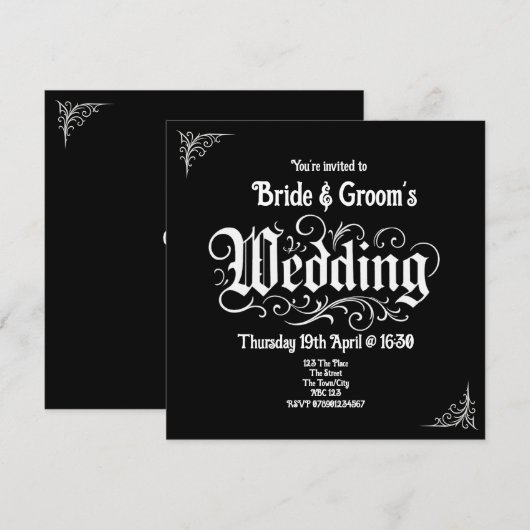 Gothic Black Rock Metal Wedding Gepersonaliseerde  (Voorkant / Achterkant)