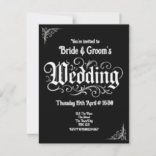 Gothic Black Rock Metal Wedding Gepersonaliseerde  Briefkaart
