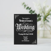 Gothic Black Rock Metal Wedding Gepersonaliseerde  Feestdagenkaart (Staand voorkant)