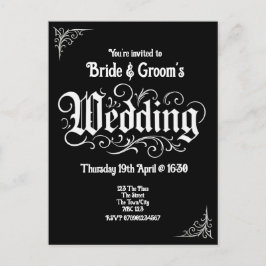 Gothic Black Rock Metal Wedding Gepersonaliseerde  Feestdagenkaart
