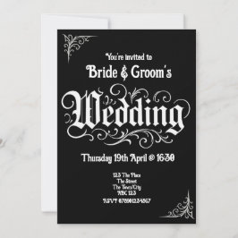 Gothic Black Rock Metal Wedding Gepersonaliseerde  Kaart