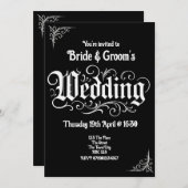 Gothic Black Rock Metal Wedding Gepersonaliseerde  Kaart (Voorkant / Achterkant)
