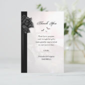 Gothic Black Roos Bats Matting Hartelijk dank Kaart (Staand voorkant)