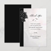 Gothic Black Roos Bats Matting Hartelijk dank Kaart (Voorkant / Achterkant)