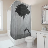 Gothic Black Roos Douchegordijn (In situ)