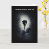 Gothic Black Roos Driving Blood Macabre Birthday Kaart (Gele Bloem)