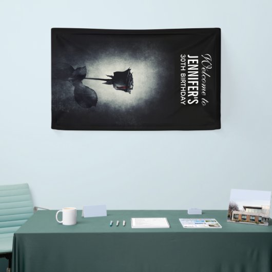 Gothic Black Roos Driving Blood Macabre Birthday Spandoek (Beurs)