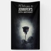 Gothic Black Roos Driving Blood Macabre Birthday Spandoek (Verticaal)