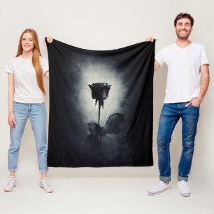 Gothic Black Roos Driving Blood Macabre Fleece Deken