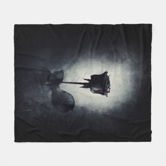 Gothic Black Roos Driving Blood Macabre Fleece Deken (Voorkant (Horizontaal))