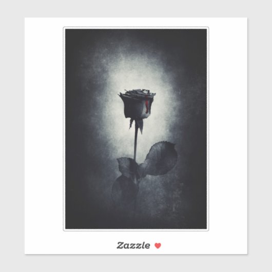 Gothic Black Roos Driving Blood Macabre Sticker (Vel)