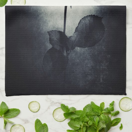 Gothic Black Roos Driving Blood Macabre Theedoek (Gevouwen)