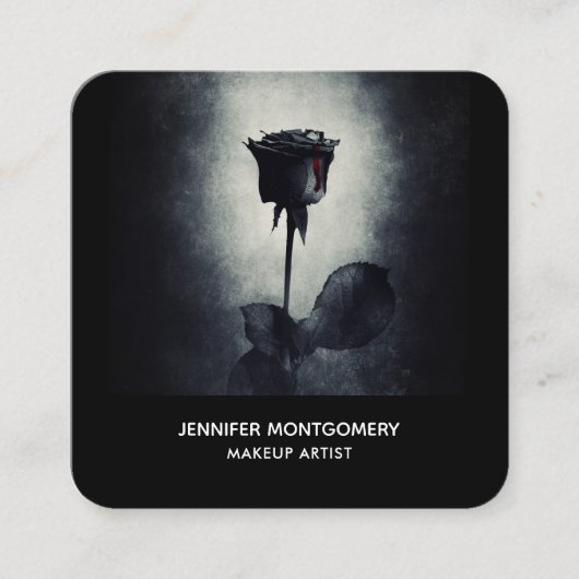 Gothic Black Roos Driving Blood Macabre Vierkante Visitekaartje (Voorkant)