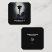 Gothic Black Roos Driving Blood Macabre Vierkante Visitekaartje (Voorkant / Achterkant)