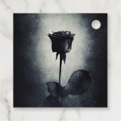 Gothic Black Roos Driving Blood Macabre Wedding Bedankjes Labels (Achterkant)