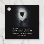 Gothic Black Roos Driving Blood Macabre Wedding Bedankjes Labels (Voorkant)