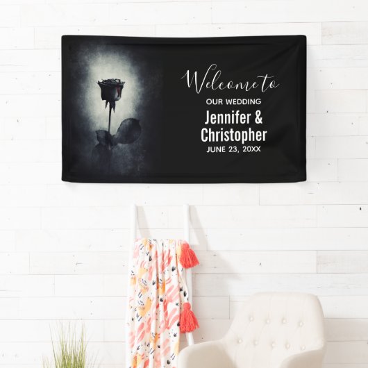 Gothic Black Roos Driving Blood Macabre Wedding Spandoek (Insitu)