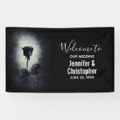 Gothic Black Roos Driving Blood Macabre Wedding Spandoek (Horizontaal)