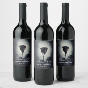 Gothic Black Roos Driving Blood Macabre Wedding Wijn Etiket