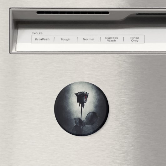 Gothic Black Roos Driving Blood on Black Grunge Magneet (Insitu (Vaatwasser))