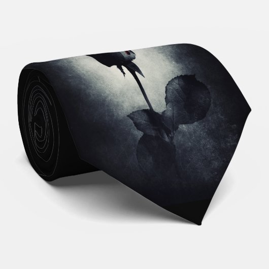 Gothic Black Roos Driving Blood on Black Grunge Stropdas (Opgerold)