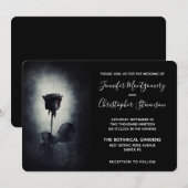 Gothic Black Roos Driving Blood on Black Wedding Kaart (Voorkant / Achterkant)