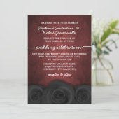 Gothic Black Roos Halloween Wedding Invitations Kaart (Staand voorkant)
