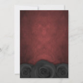 Gothic Black Roos Halloween Wedding Invitations Kaart (Achterkant)