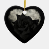 Gothic Black Roos Heart Ornament (Voorkant)