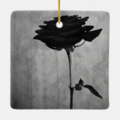 Gothic Black Roos Keramisch Ornament (Achterkant)