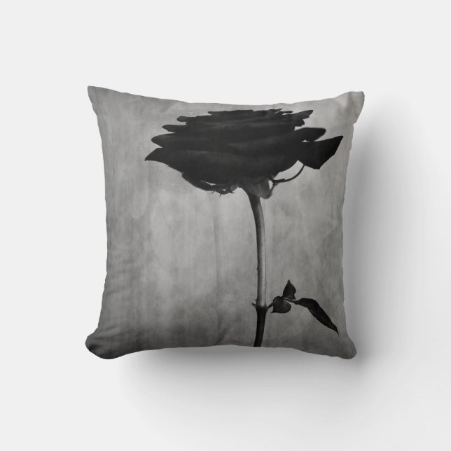 Gothic Black Roos Kussen (Voorkant)