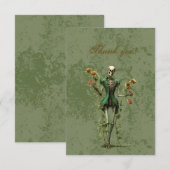 Gothic Black Roos Op Grunge Groen Bedankt (Voorkant / Achterkant)