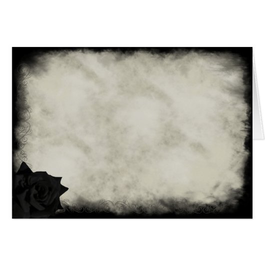 Gothic Black Roos Scroll Card (Voorkant Horizontaal)