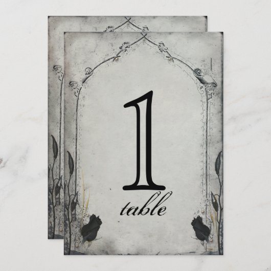 Gothic Black Roos Trellis Jubileum Kaart (Voorkant / Achterkant)