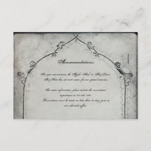Gothic Black Roos Trellis Wedding Insert Informatiekaartje