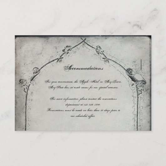 Gothic Black Roos Trellis Wedding Insert Informatiekaartje (Voorkant)