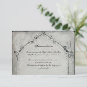 Gothic Black Roos Trellis Wedding Insert Informatiekaartje (Staand voorkant)
