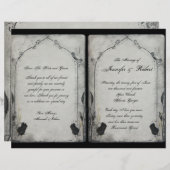 Gothic Black Roos Trellis Wedding Program (Voorkant / Achterkant)